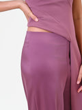 Pantalone palazzo in raso rosa antico Giorgia Palmas X Rinascimento