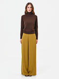 Pantalone fluido verde olio a palazzo