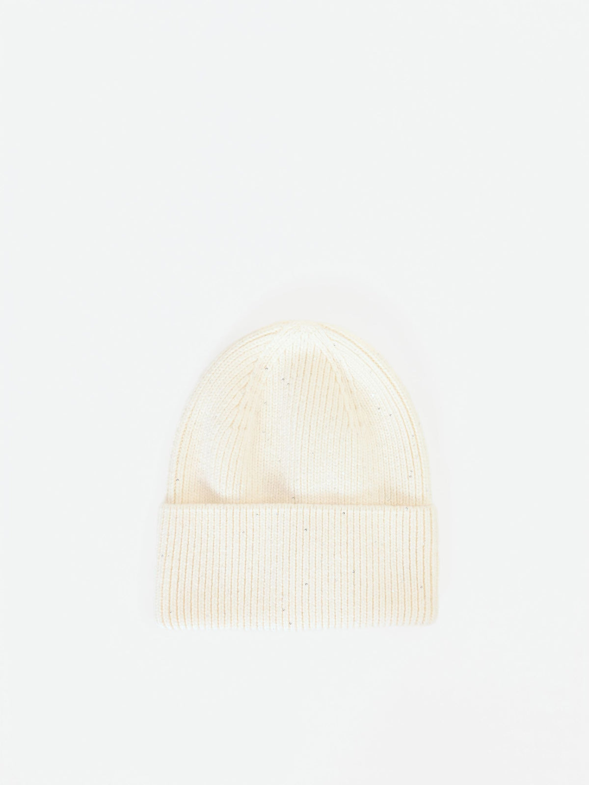 Cappellino panna bianco con micro paillettes