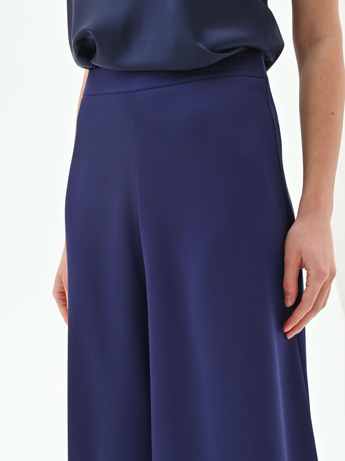 Pantalone atelier a palazzo blu indaco
