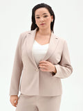 Giacca Curvy monopetto tortora beige in tessuto tecnico