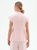 Gilet monopetto rosa pastello