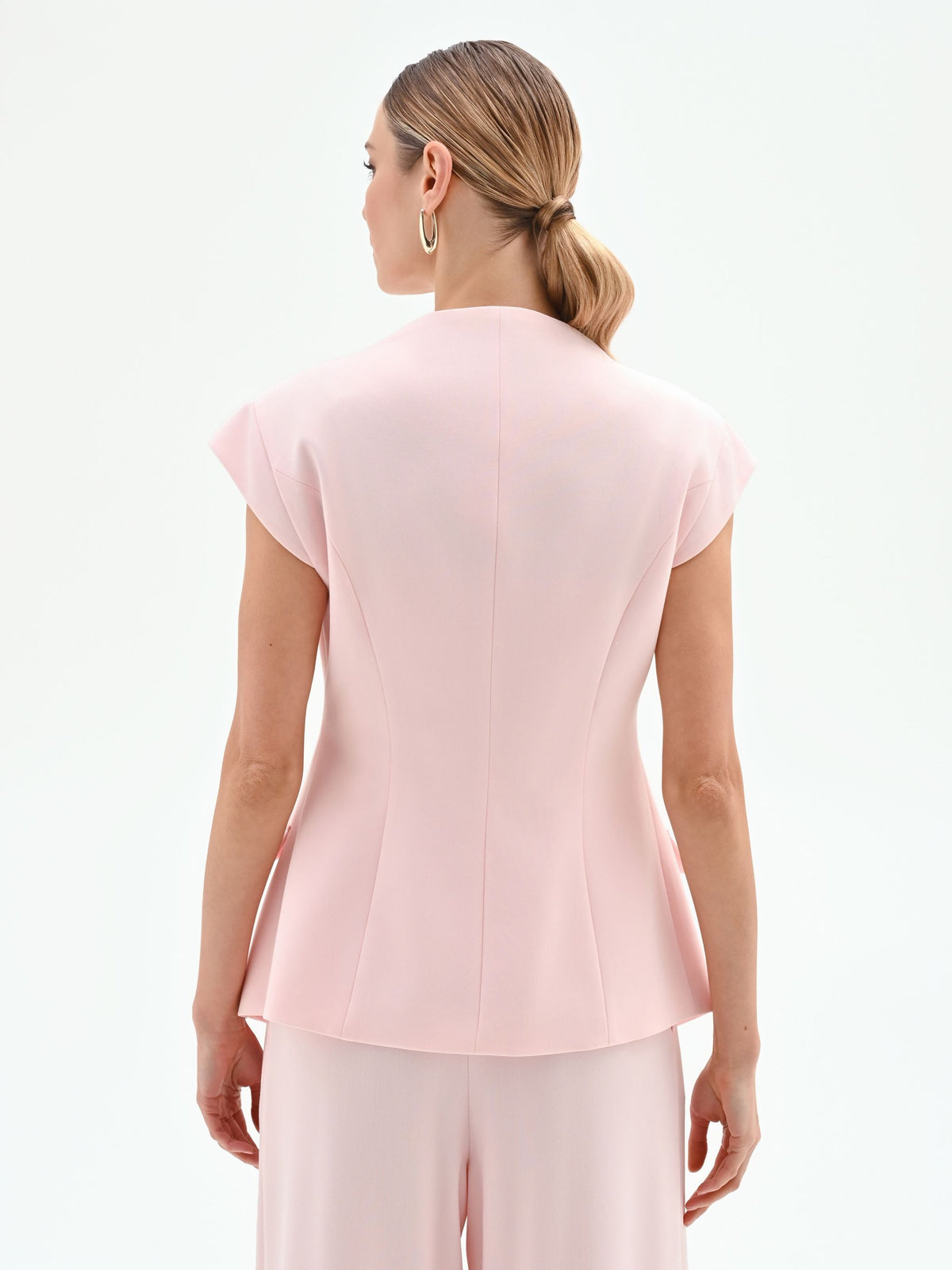Gilet monopetto rosa pastello