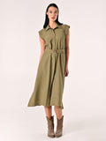Chemisier Verde Militare in Viscosa