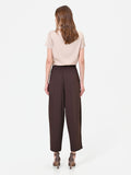 Pantalone marrone testa di moro con pinces