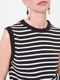 Top in maglia a righe marrone