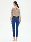 Pantalone a sigaretta blu brillante