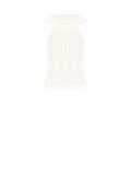 Top Beige Chiaro in Maglia Traforata
