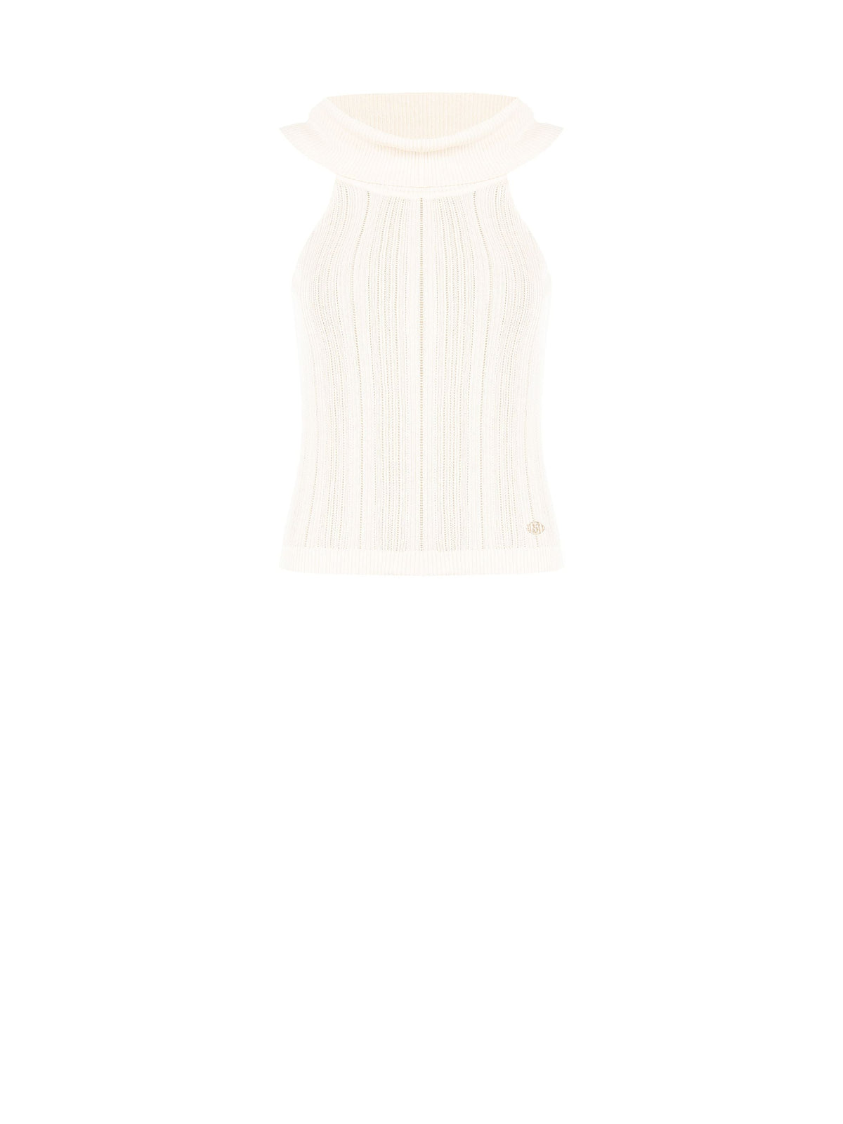 Top Beige Chiaro in Maglia Traforata