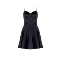 Abito a Ruota in Satin Nero
