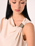 Top Beige effetto Goffrato
