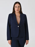 Giacca Curvy Monobottone Blu