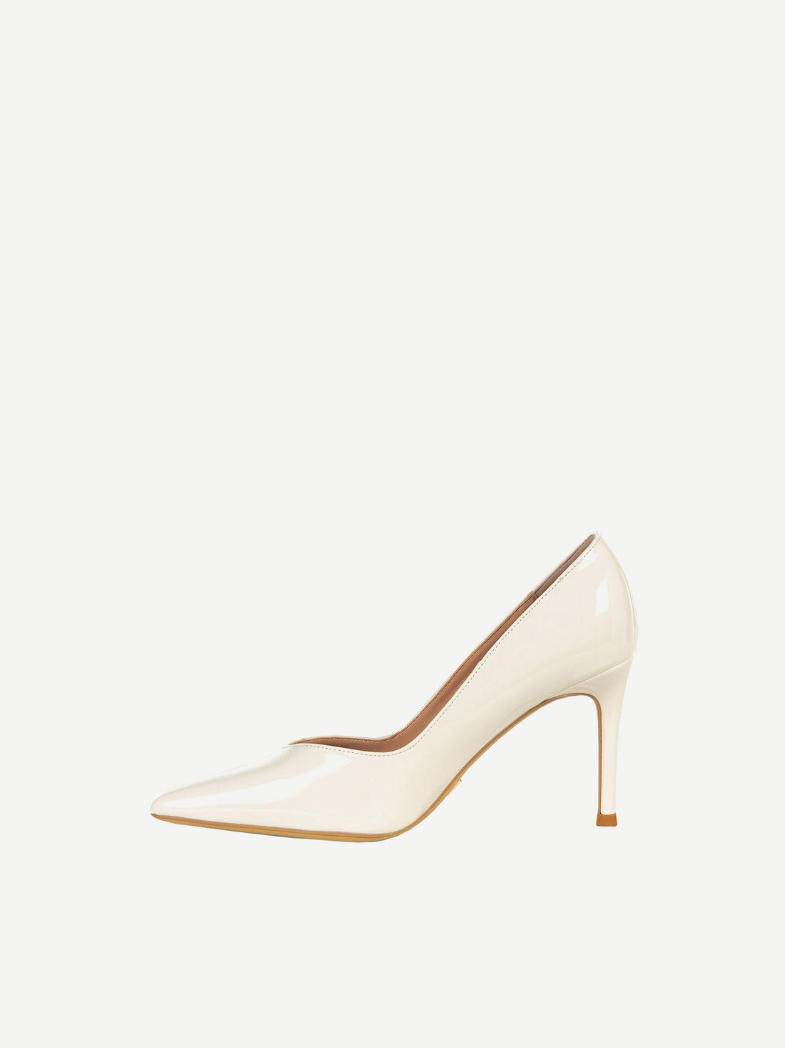 Décolleté beige in vernice