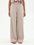 Pantalone a palazzo tortora beige con piega stirata
