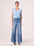 Blusa in Raso Celeste