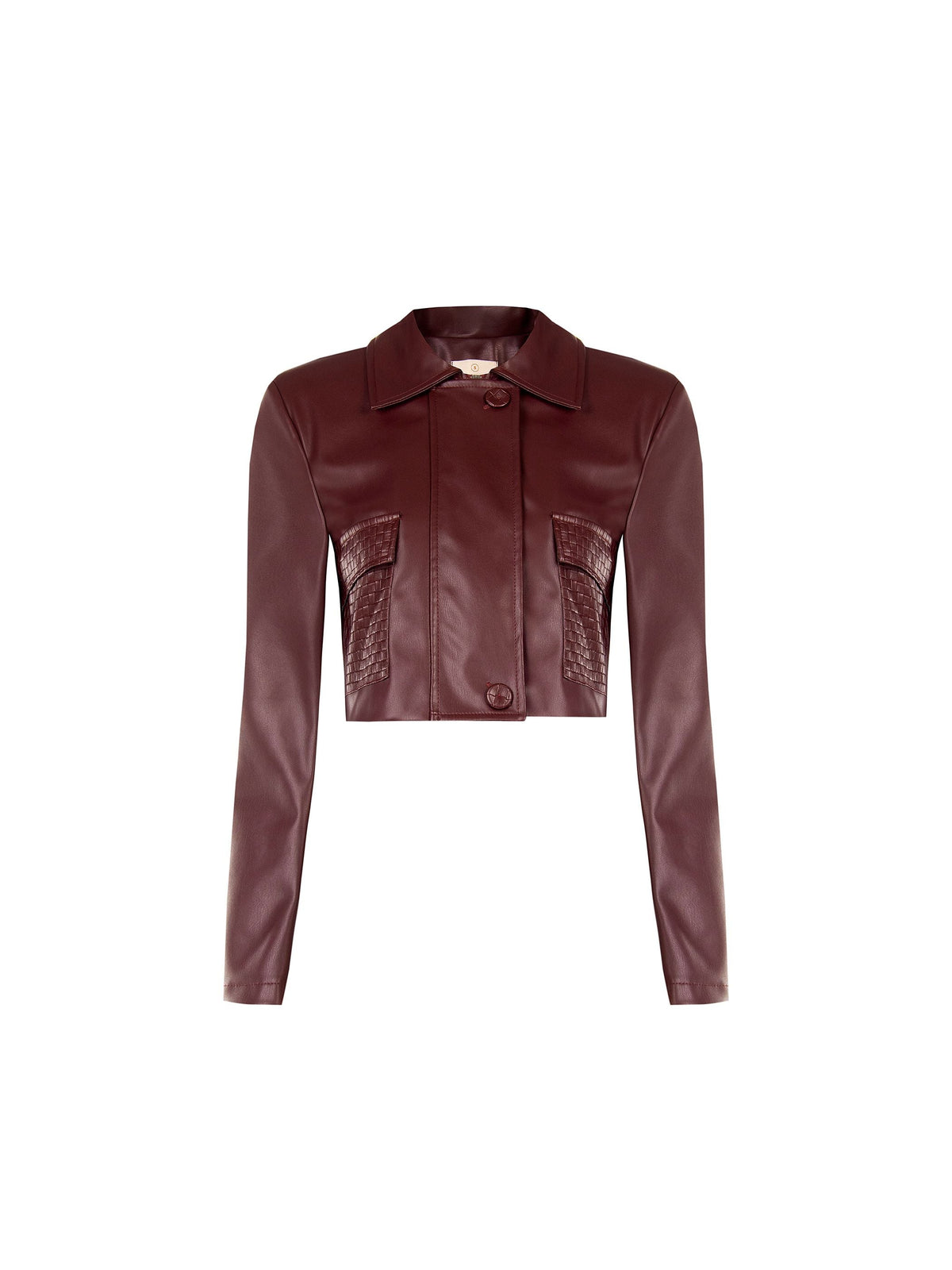Giacca corta bordeaux rosso effetto pelle