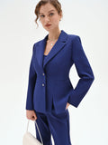Giacca Studio blu indaco monopetto con spacchi