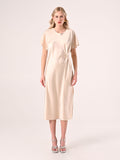 Abito Nodo Beige in Raso