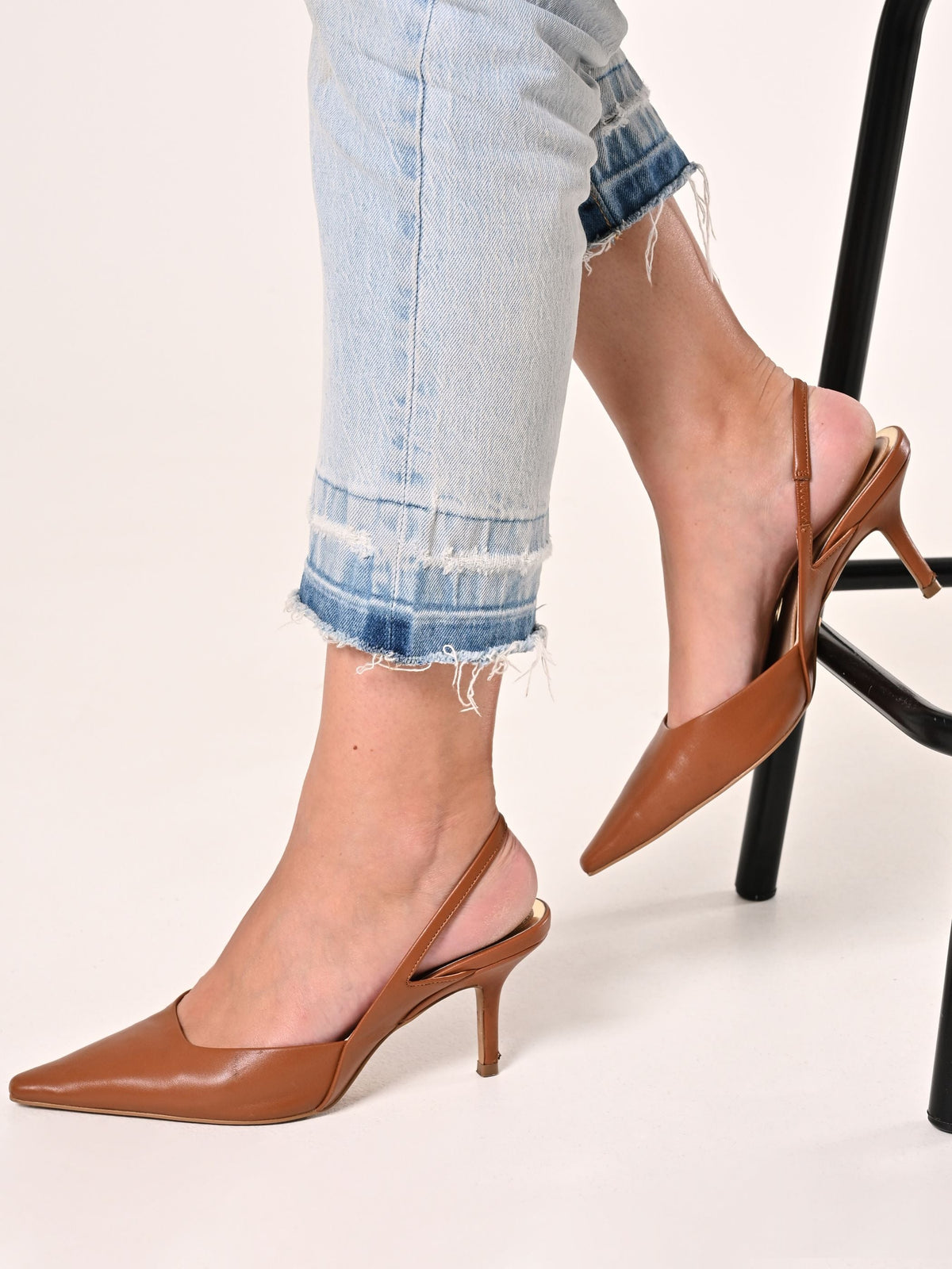 Slingback Similpelle Marrone