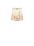 Pantalone shorts bianco a fantasia floreale