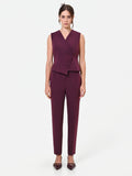 Gilet Studio Gessato bordeaux in crepe