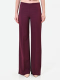 Pantalone a palazzo bordeaux rosso con piega stirata in tessuto tecnico