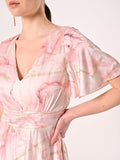 Abito Lungo Marmorizzato Glitter Rosa