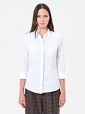 Camicia panna bianco con polsino risvoltato