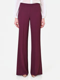 Pantalone a palazzo bordeaux in cadi dalla gamba ampia e dritta