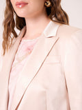 Giacca Curvy in Raso Strutturato Beige