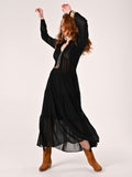 Maxi Abito in Crepe Georgette Nero