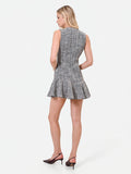 Abito corto grigioeffetto tweed