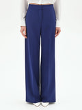 Pantalone Studio a palazzo in tessuto tecnico blu indaco