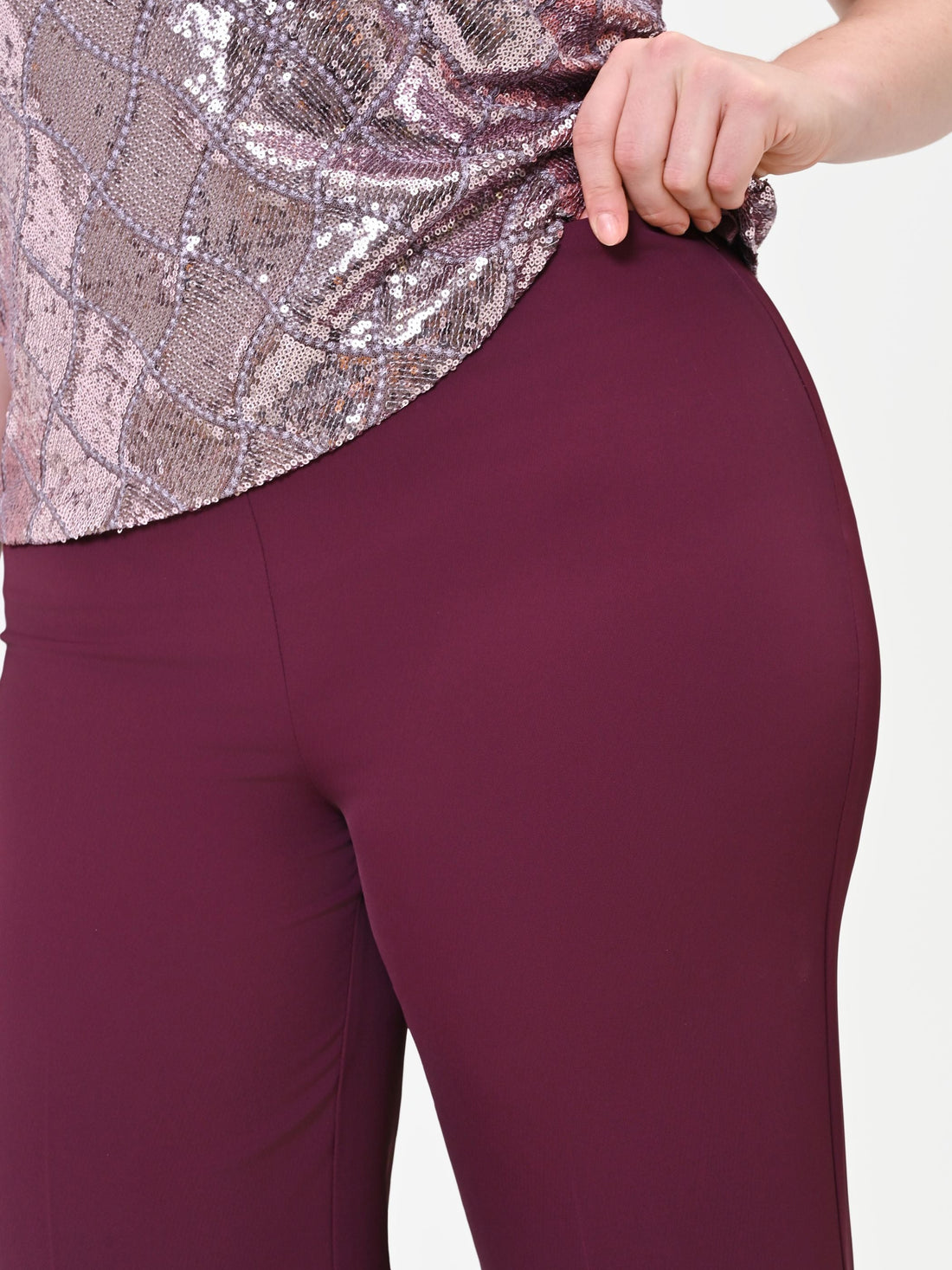 Pantalone Curvy a palazzo cady bordeaux rosso