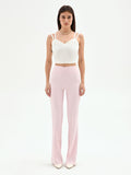 Top crop bianco con doppie spalline
