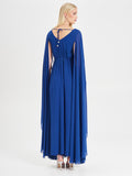 Abito Lungo Rinascimento atelier Blu con Pietre