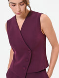 Gilet Studio Gessato bordeaux in crepe
