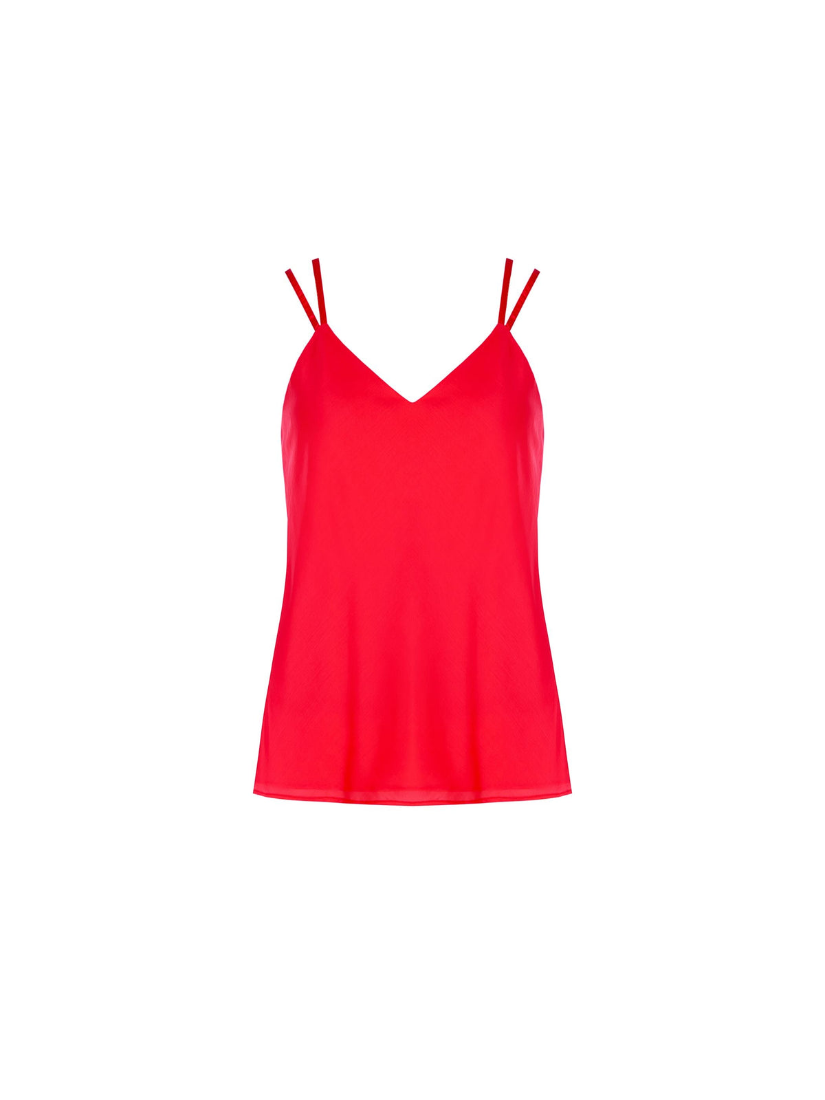Top rosso fragola con doppie spalline