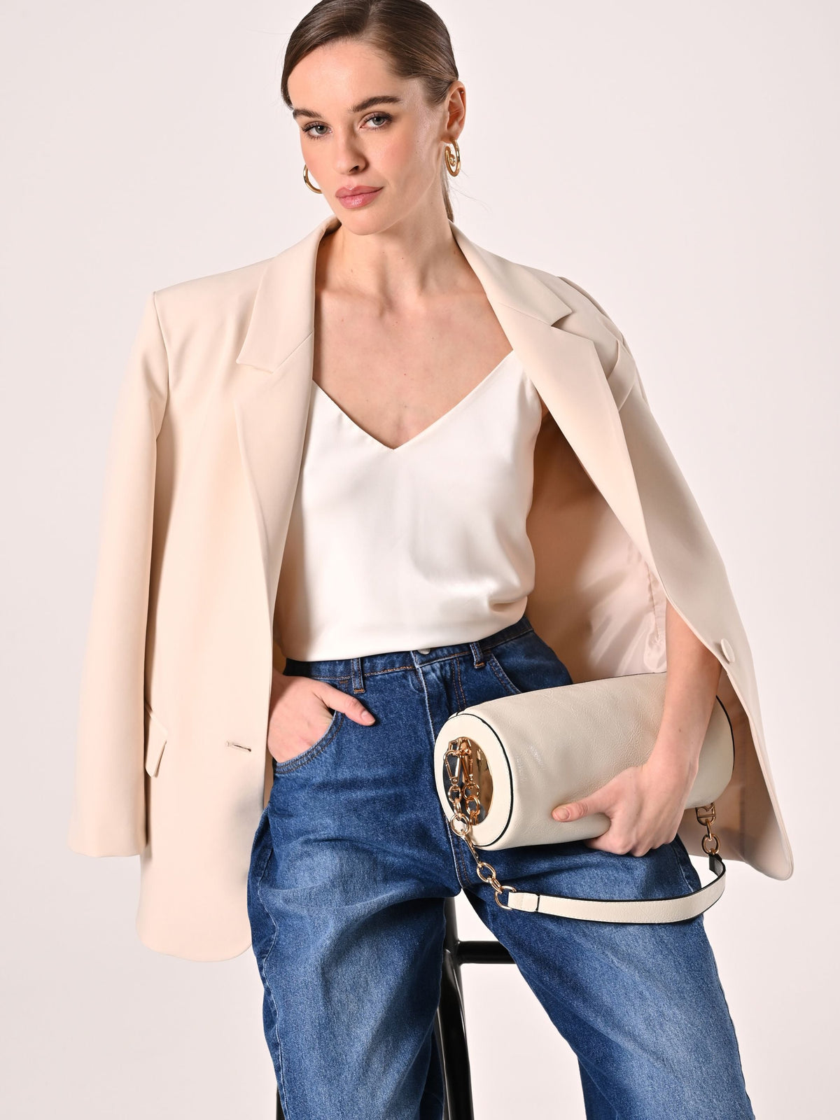 Top Spalline Sottili Bianco