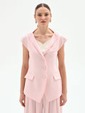 Gilet monopetto rosa pastello