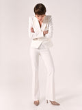 Pantaloni Mid Flared in Tessuto Tecnico Bianco