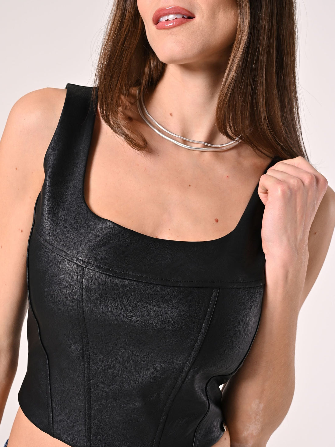 Top Simil Pelle Nero