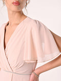 Abito Lungo in Georgette con Piping Strass