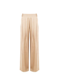 Pantaloni Ampi in Envers Satin Beige Scuro