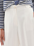 Pantalone a palazzo panna bianco con piega centrale