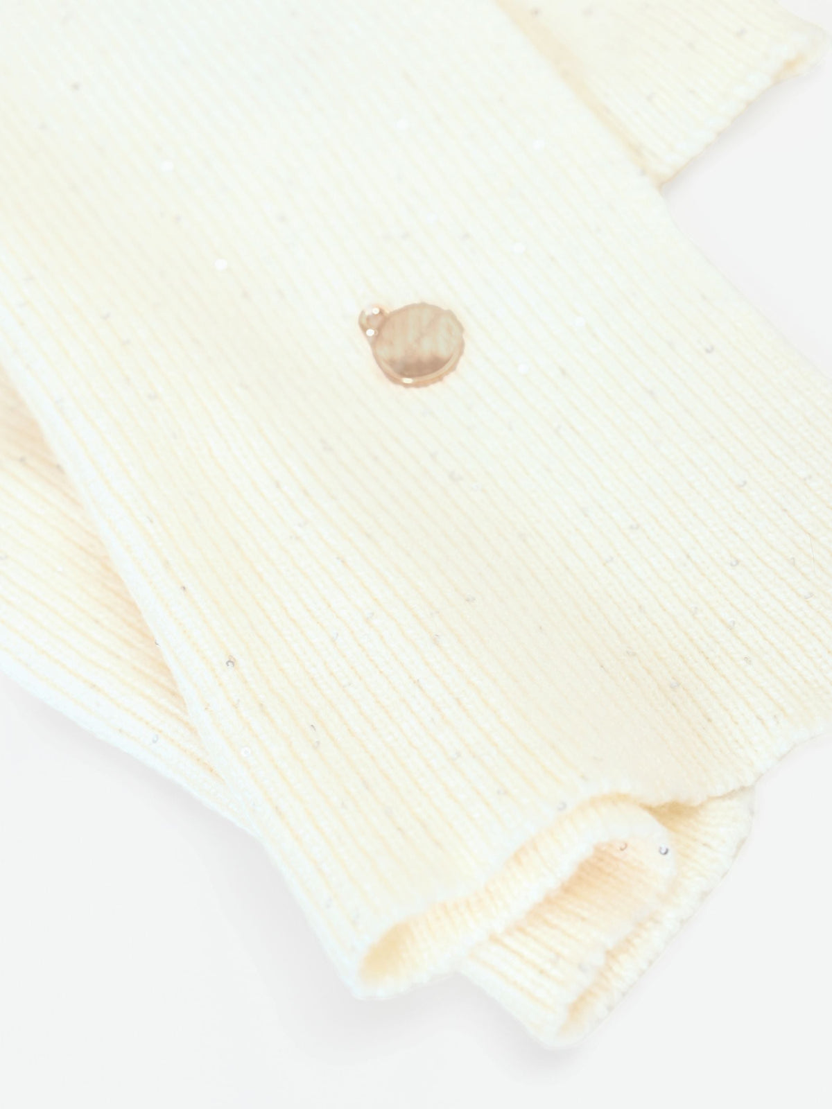 Sciarpa in maglia panna con paillettes
