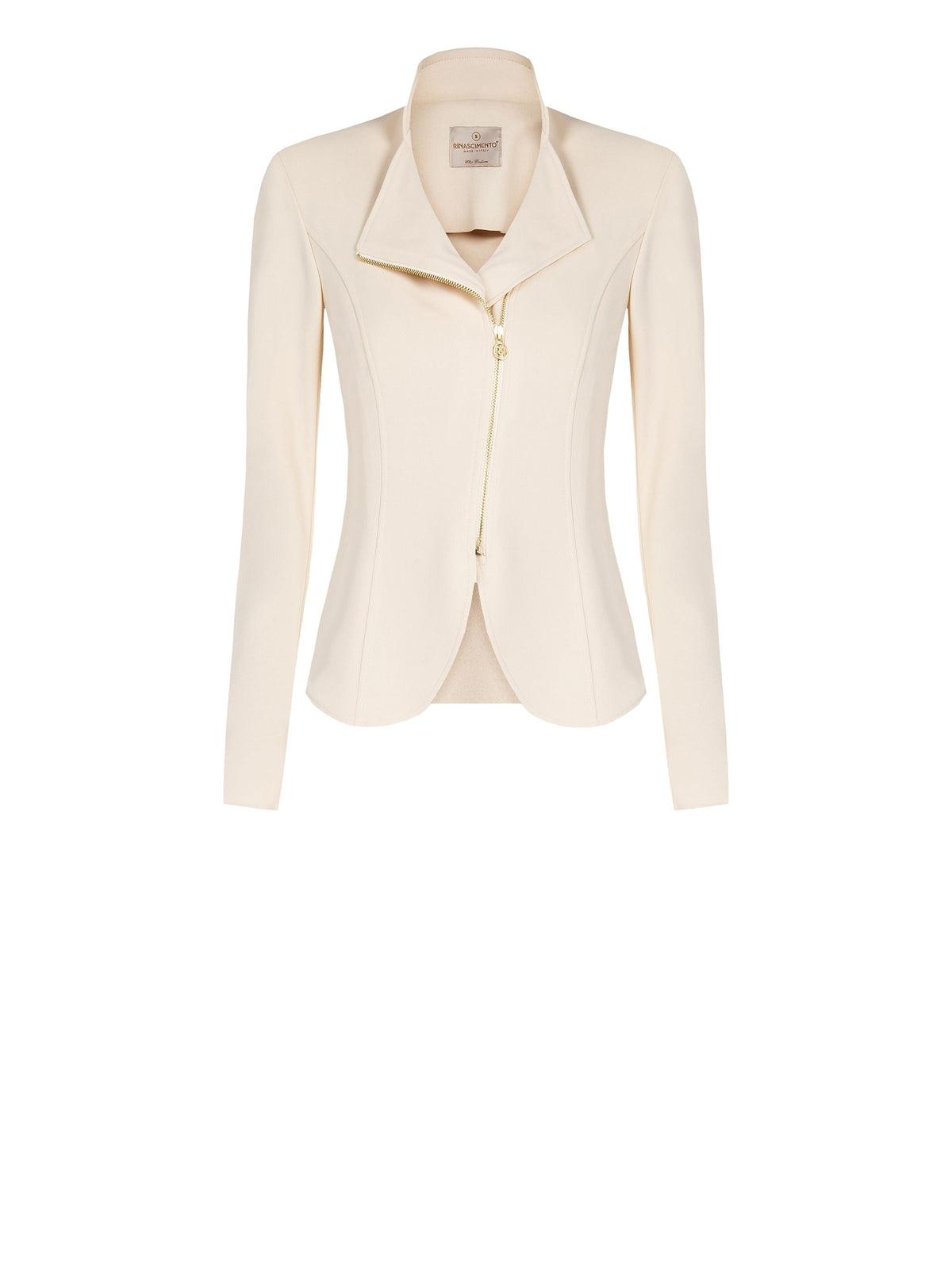 Giacca Zip in Scuba mano Crepe