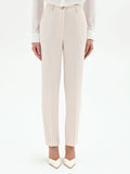Pantaloni slim bianchi in tessuto fluido mano Crepe