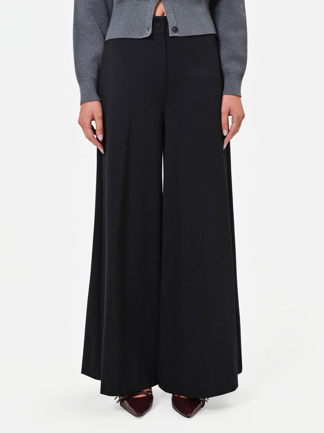 Pantalone nero in Punto Milano misto viscosa