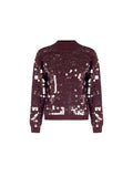 Maglia in viscosa bordeaux con paillettes